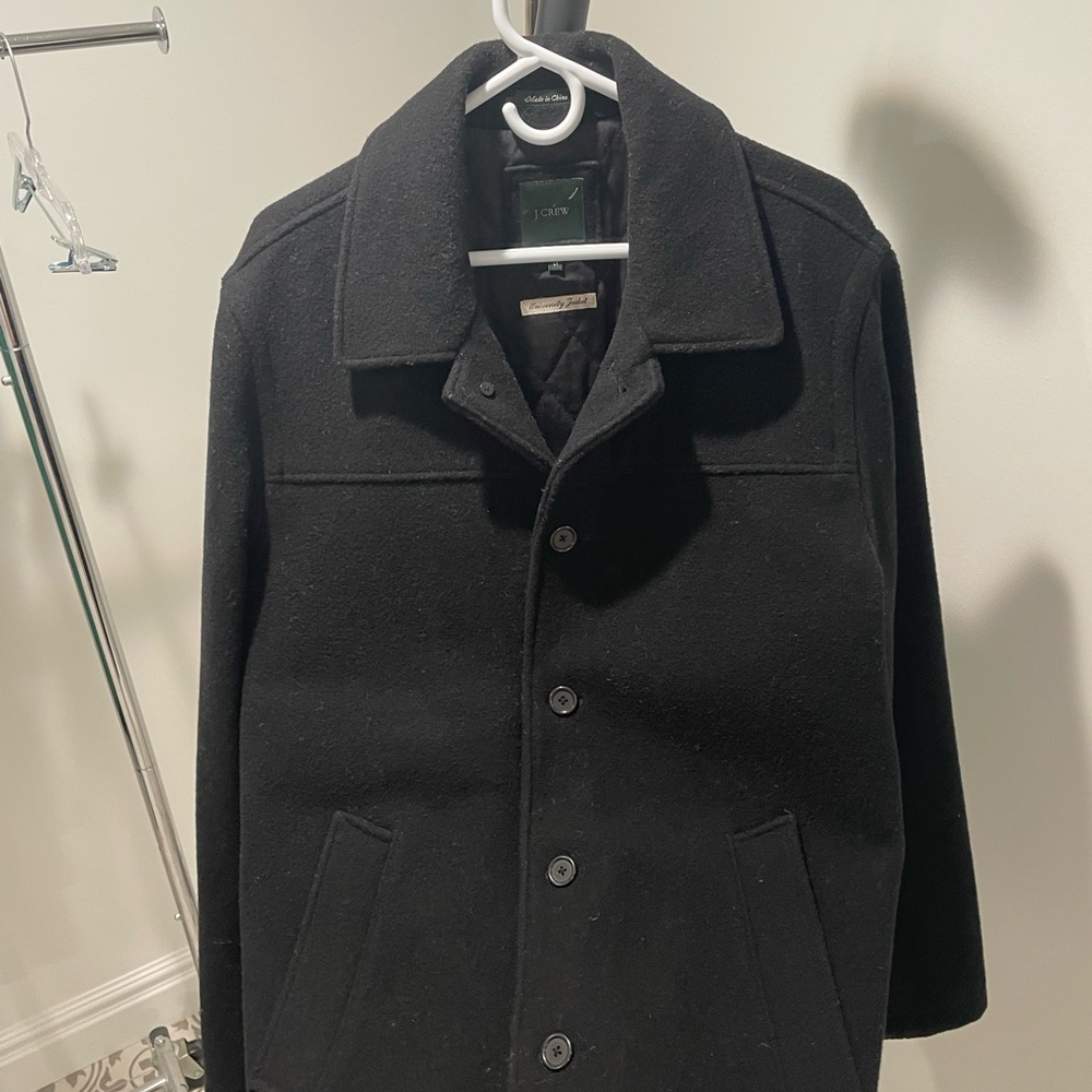Black Large Tall J Crew Wool Jacket